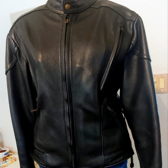 US MADE LEATHER MOTORCYCLE JACKET NWOT - Picture 2 of 11